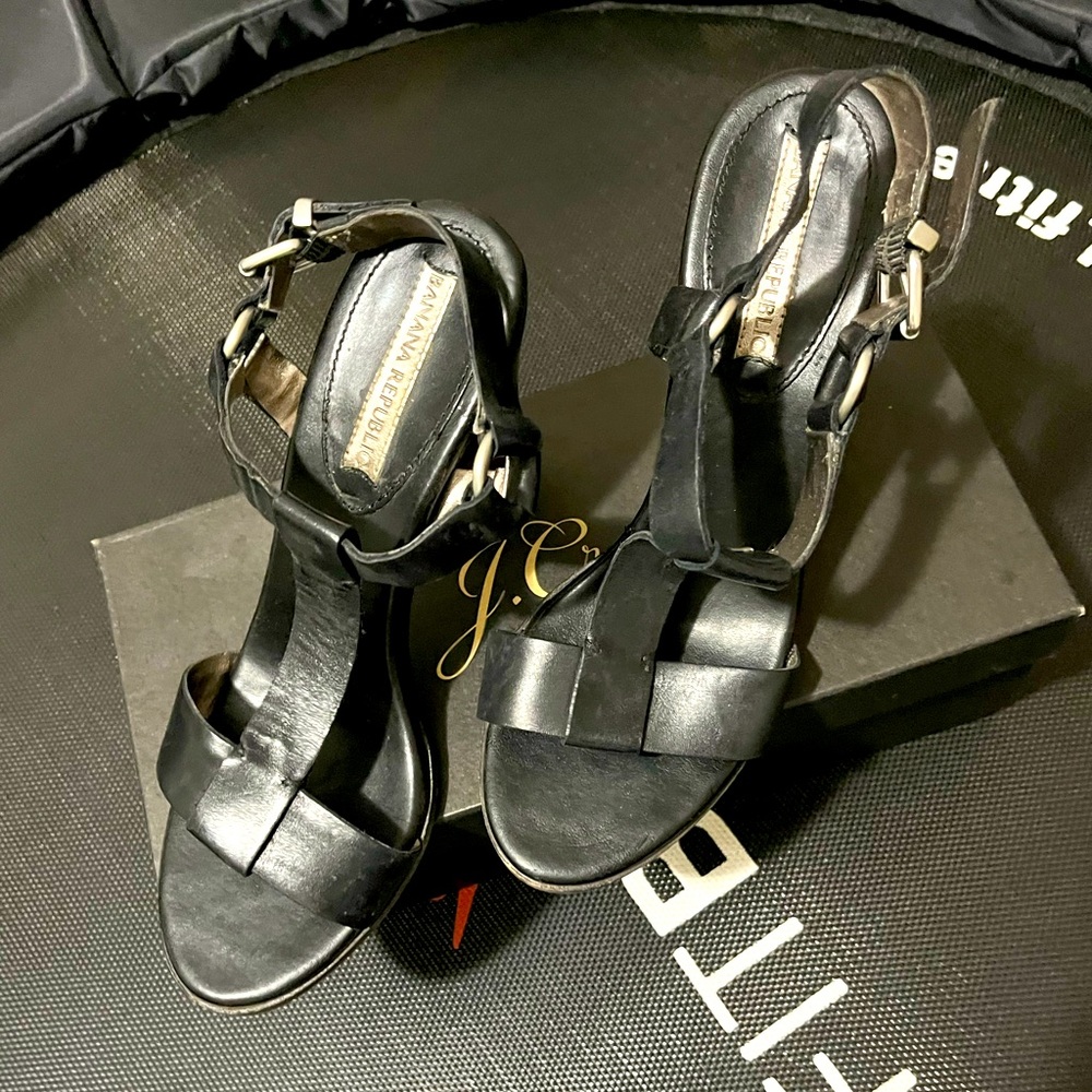 Black block heels